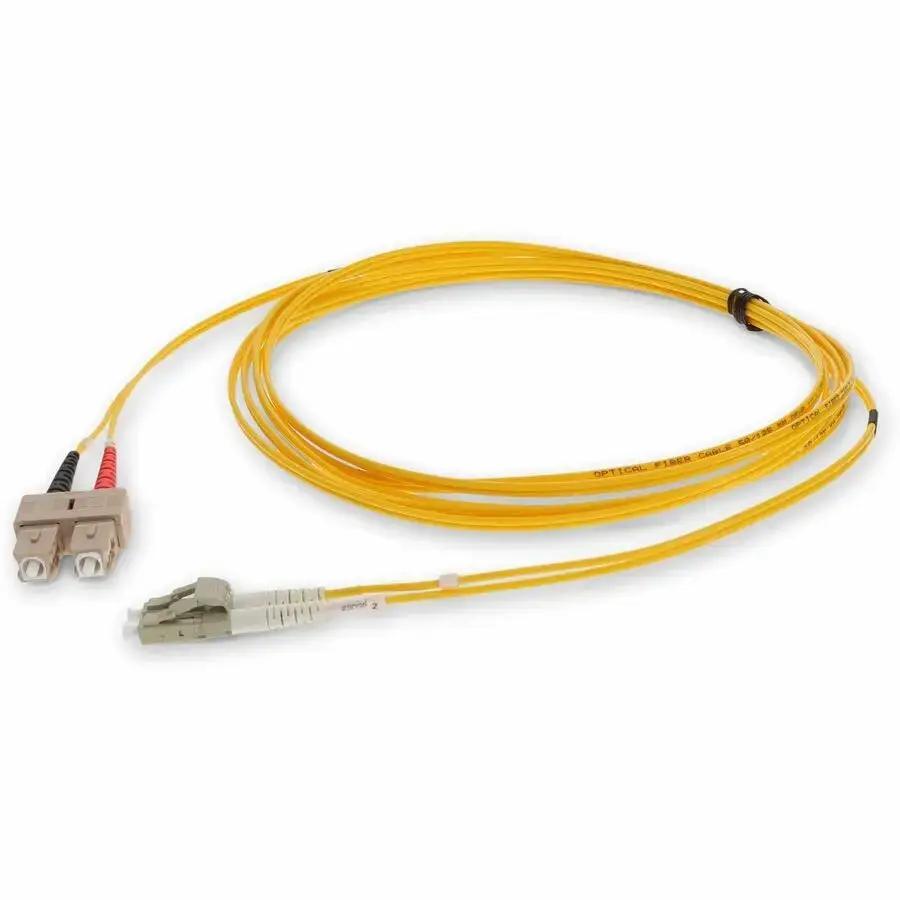 AddOn 3m SC to LC Yellow OM2 Duplex Fiber Patch Cable – Riser-Rated, High-Speed Network Connection by AddOn