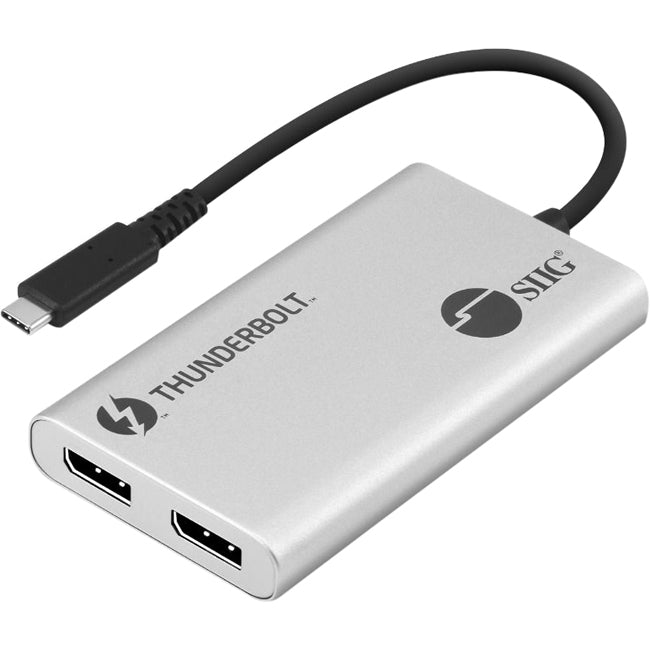 SIIG Thunderbolt 3 to Dual DisplayPort 1.2 Adapter – Connect Two 4K Displays or a Single 5K Display