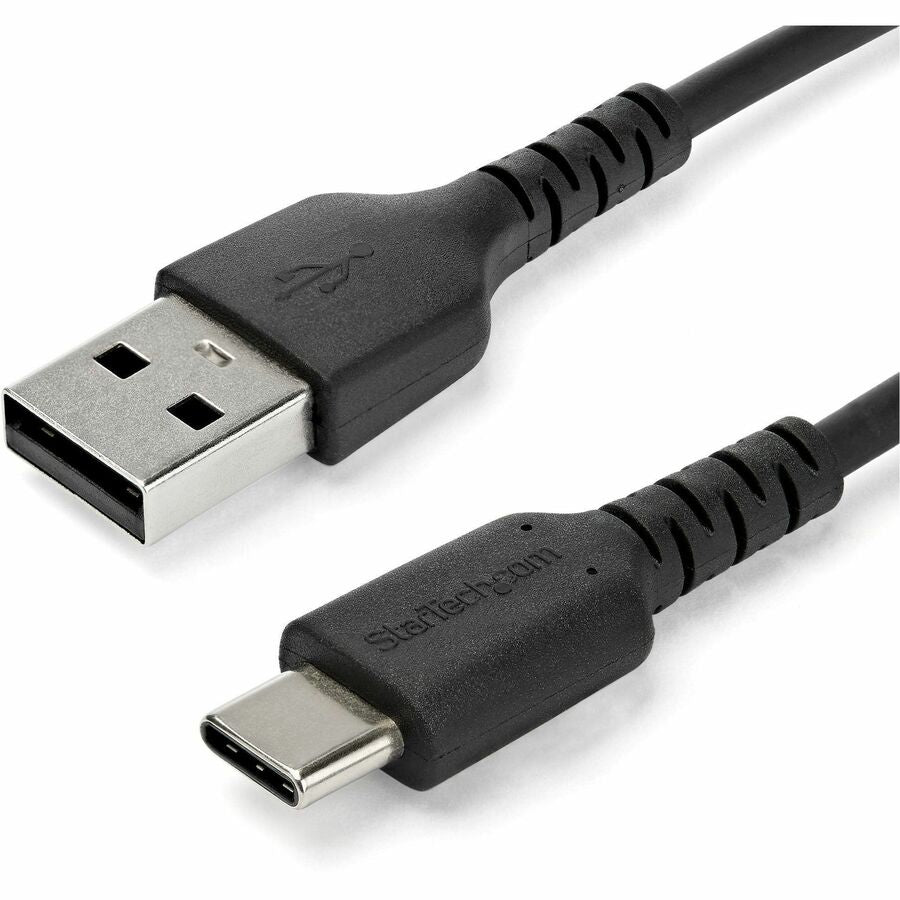 StarTech.com 1 Meter USB-A to USB-C Cable for Fast Charging and Data Sync - Rugged, TPE Jacket, 3A Power, Black