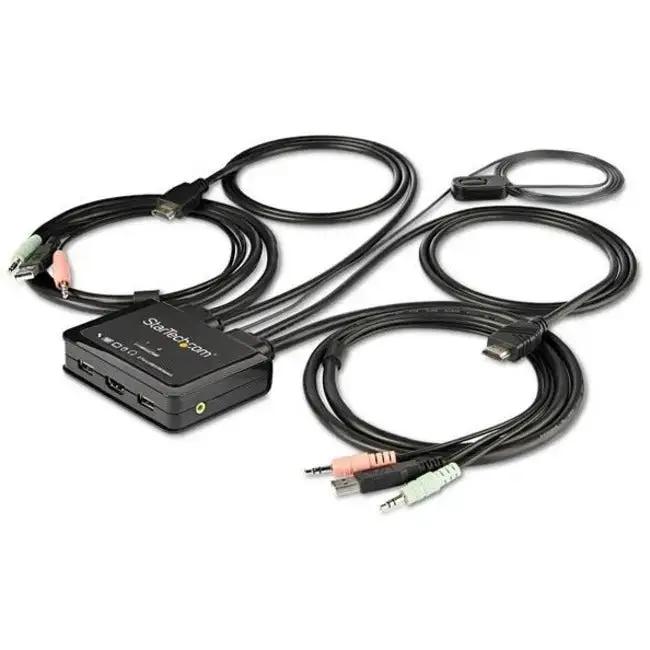 StarTech.com 2-Port HDMI KVM Switch with 4K60Hz Support and Built-In Cables (Part No. SV211HDUA4K) by StarTech.com