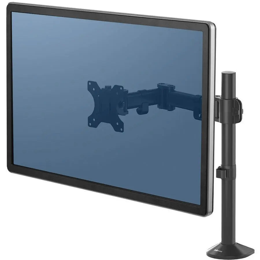 Fellowes Reflex Series Adjustable Monitor Arm for Desk – Supports 32-Inch Monitors, Ergonomic Single Monitor Stand with VESA Mount, Easy Setup with Grommet or Clamp