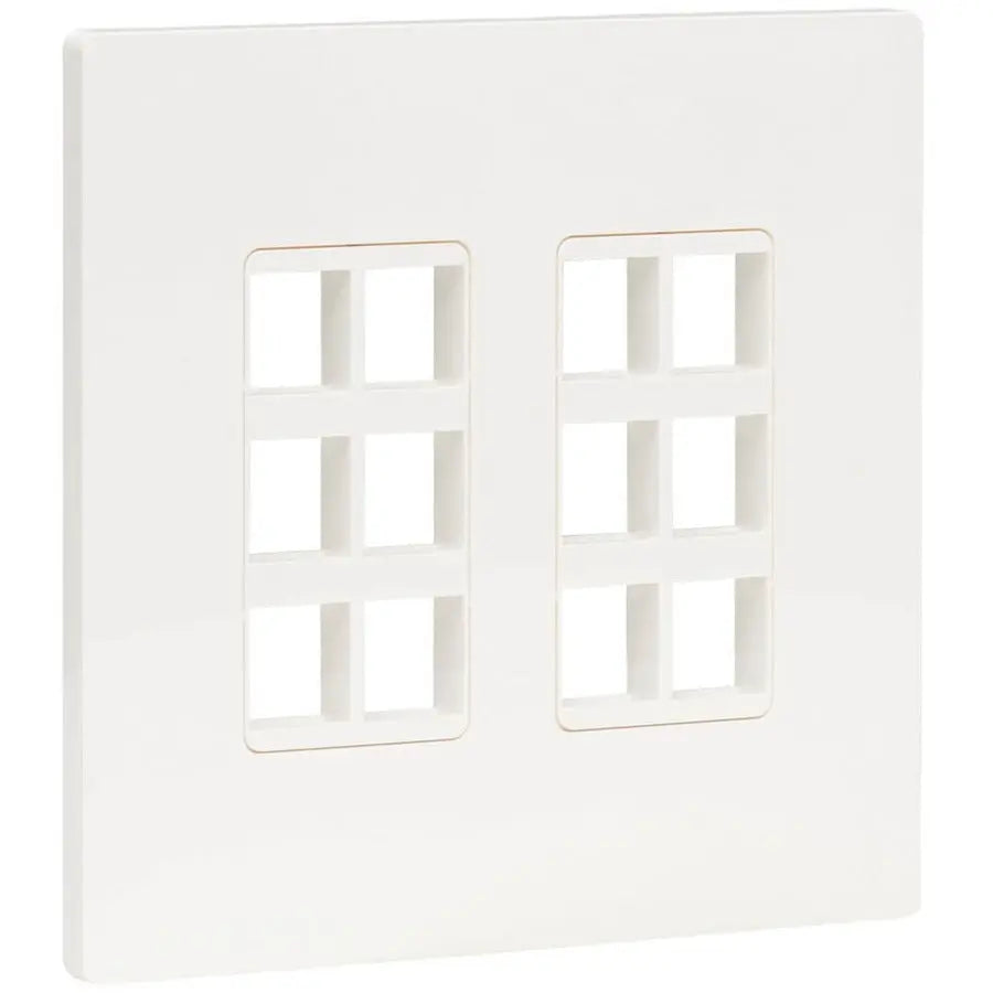 Eaton Tripp Lite Series 12-Port Keystone Double-Gang Faceplate, White, TAA-Compliant
