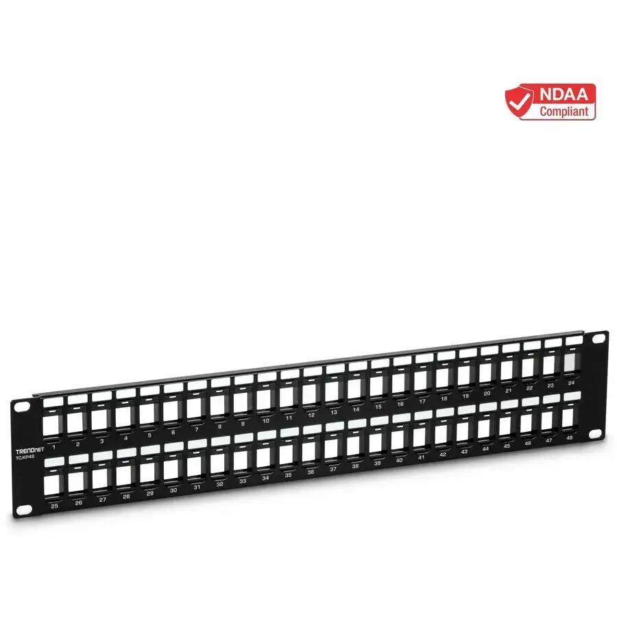 TRENDnet 48-Port Blank Keystone 2U HD Patch Panel - Rack-Mount Network Solution for High-Speed Gigabit Applications by TRENDnet