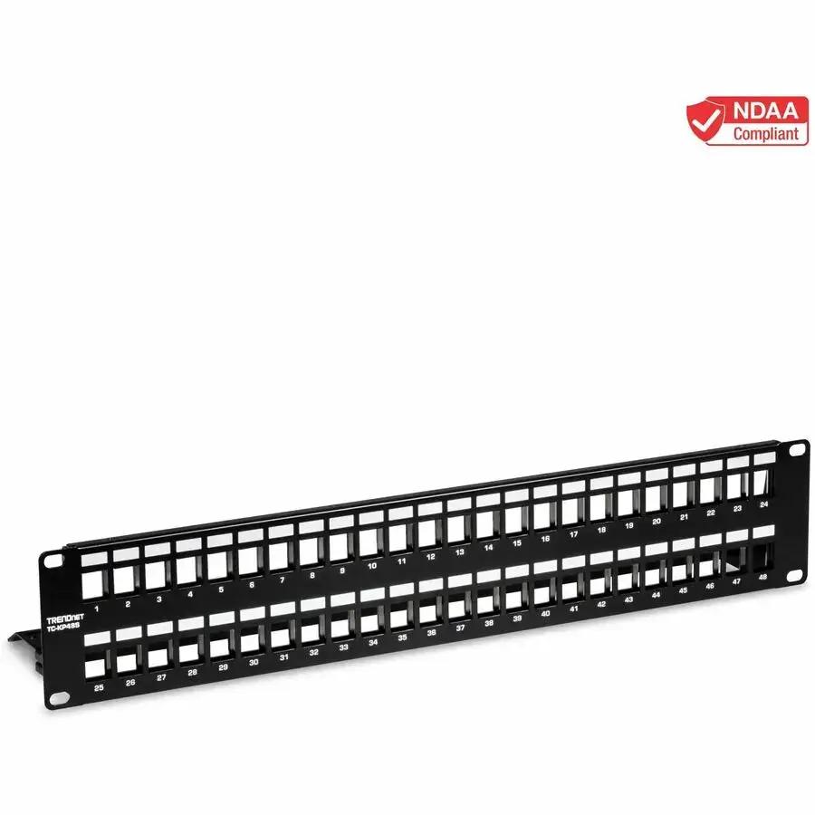TRENDnet TC-KP48S 48-Port Blank Keystone Shielded Patch Panel for 10G Ethernet Networks by TRENDnet