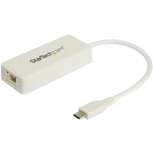 StarTech.com USB-C to Gigabit Ethernet Adapter with USB 3.0 Port - White