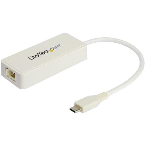 StarTech.com USB-C to Gigabit Ethernet Adapter with USB-A Port - White
