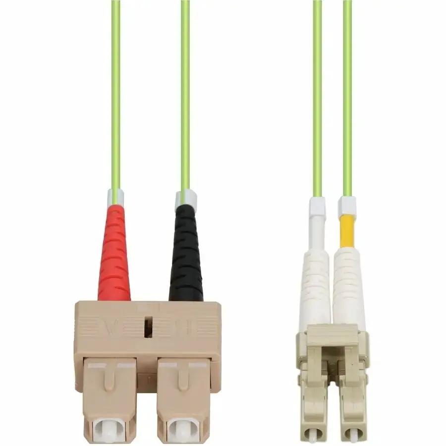 AddOn 2m SC to LC Lime Green OM5 Duplex OFNR Riser Fiber Patch Cable by ADDON