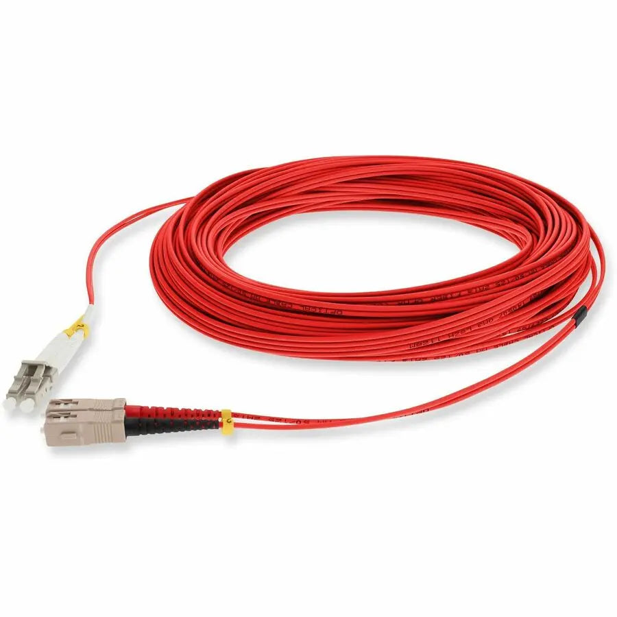 AddOn 20m SC to LC Red OM4 Duplex Riser-Rated Fiber Patch Cable