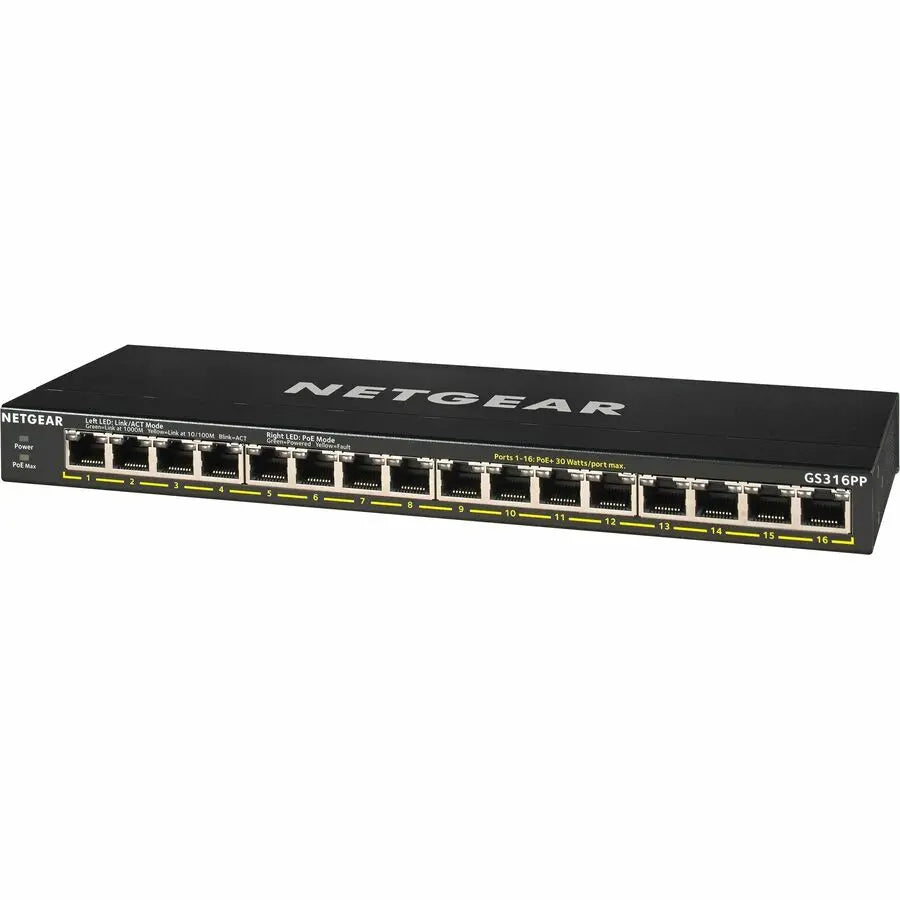 Netgear Business GS316PP Ethernet Switch with 16 Gigabit PoE+ Ports and FlexPoE Technology