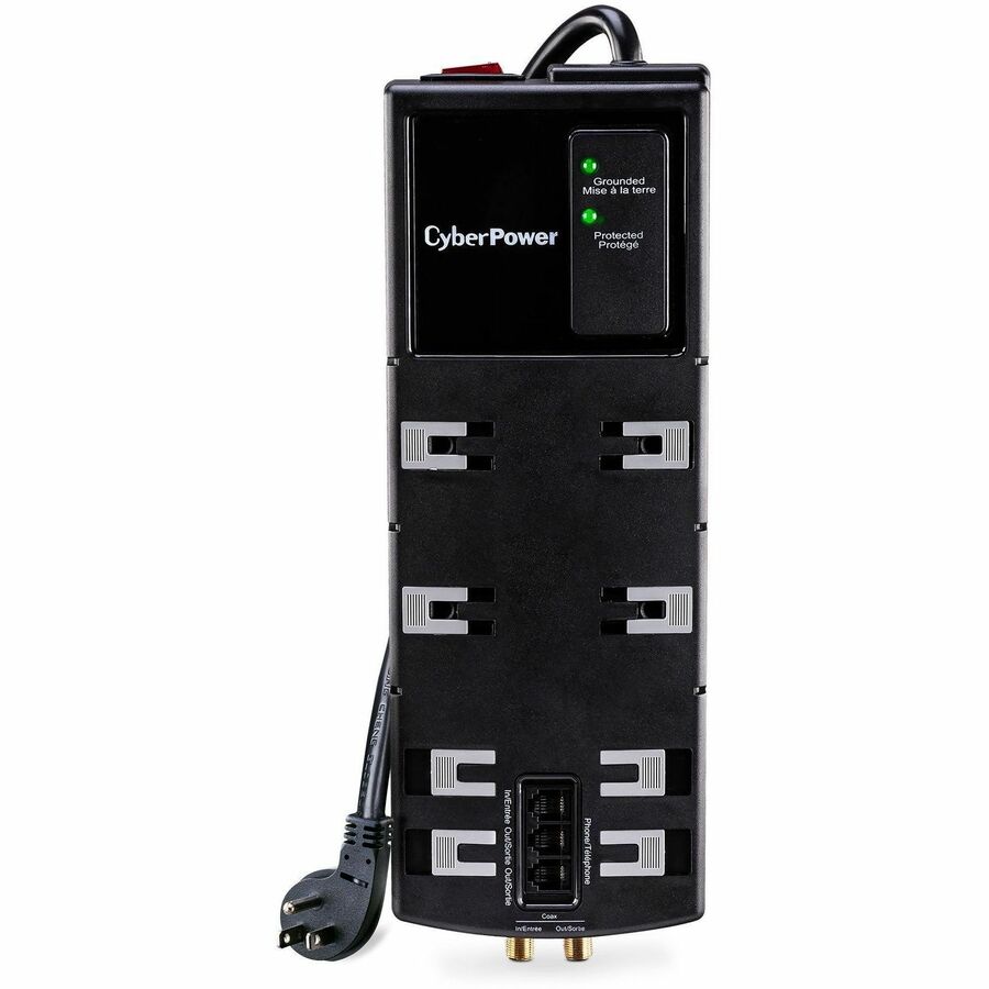 CyberPower HT812TC Home Theater 8-Outlet Surge Protector with 4350 Joules