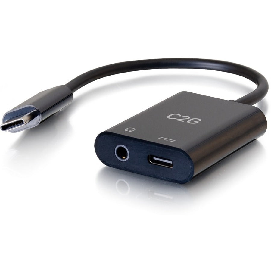 C2G USB C Multiport Adapter with Power Delivery - USB C to AUX and USB C to C for Apple iPad Pro, Microsoft Surface