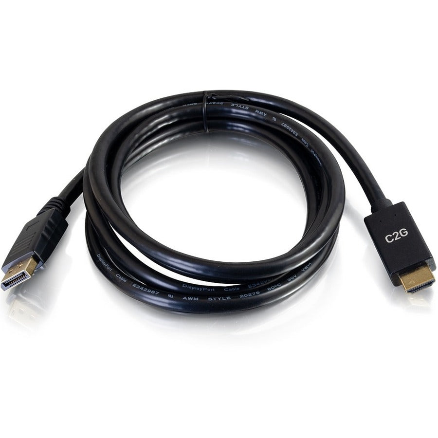 C2G 10ft DisplayPort to HDMI Adapter Cable – Supports 4K at 30Hz – Passive DisplayPort 1.2a to HDMI 1.4b
