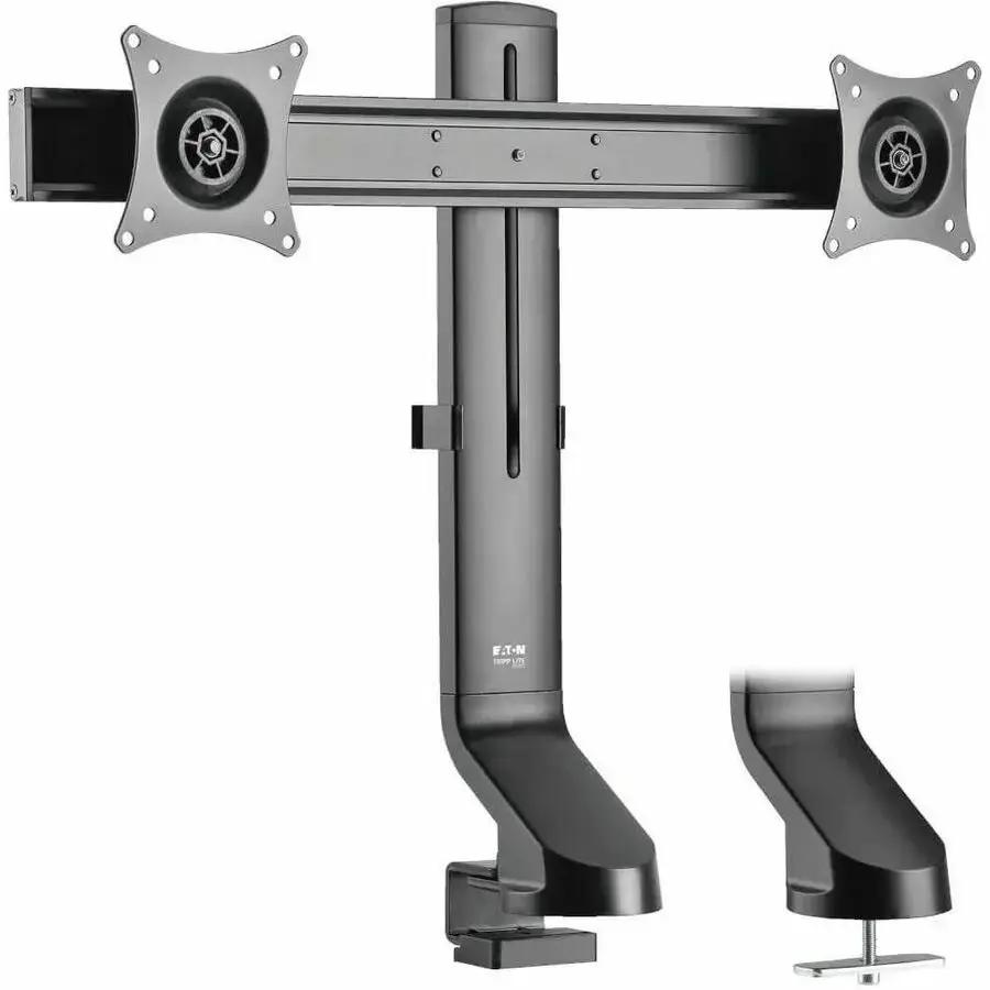 Tripp Lite DDR1727DC Dual-Display Monitor Arm with Adjustable Height, Clamp or Grommet Mount for 17-27 Inch Monitors by Eaton Corporation