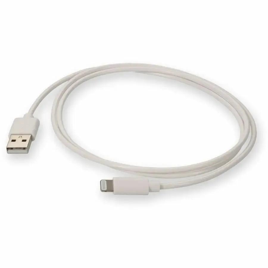 AddOn 1m USB A 2.0 Male to Lightning Male White Cable for Apple Devices by AddOn