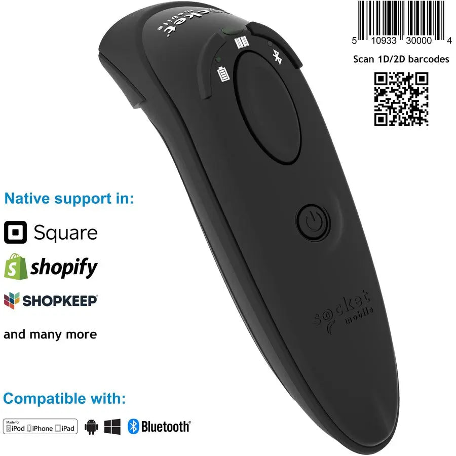 Socket Mobile DuraScan D740 v20 Bluetooth Handheld Barcode Scanner, Black