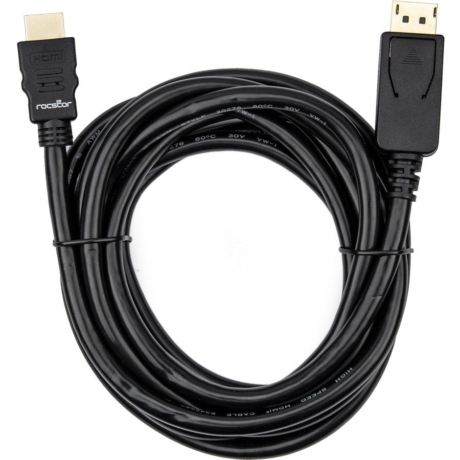 Rocstor Y10C261-B1 Premium DisplayPort to HDMI Cable, 6 ft, 4K