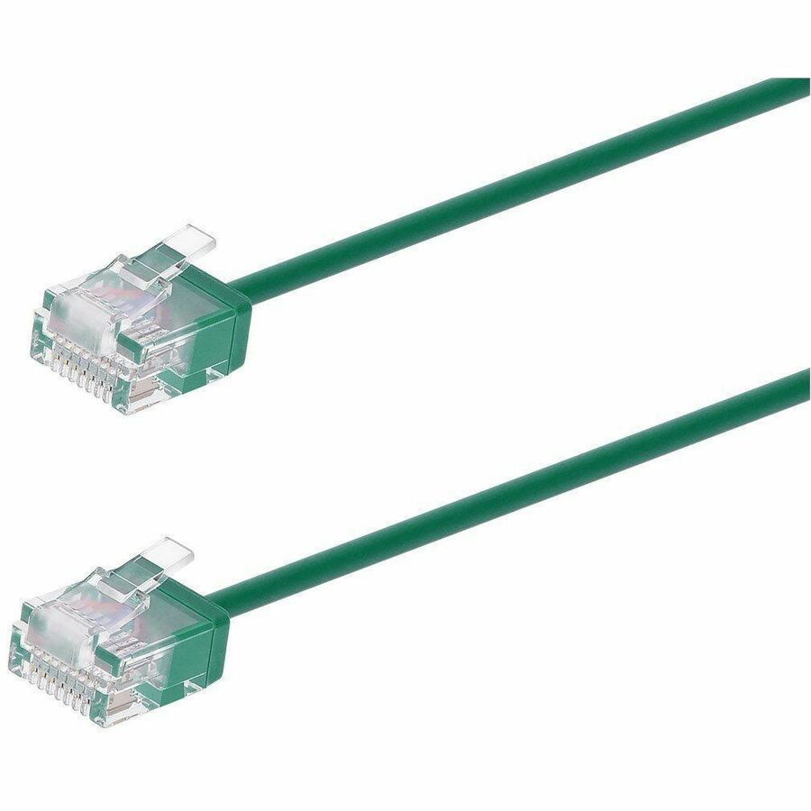 Monoprice Micro SlimRun Patch UTP Category 6 Network Cable - Green, 10G Performance, 2.6mm Diameter