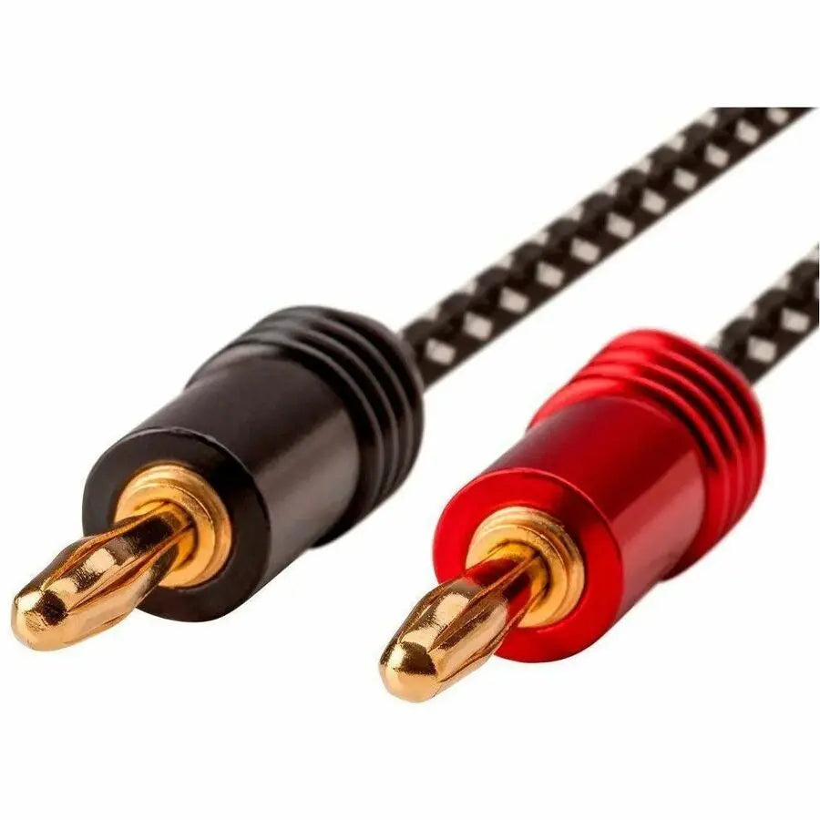 Monoprice Affinity Premium Braided Speaker Wire - 14AWG, 10ft, 2 Pack with Gold Plated Banana Plugs