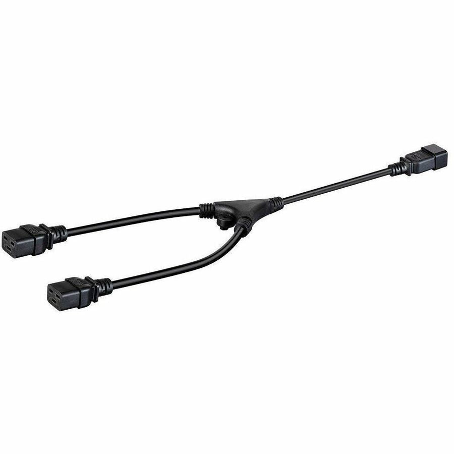 Monoprice C19 to C20 Y-Splitter Power Cable – 2 ft, 12 AWG, 125V, Black