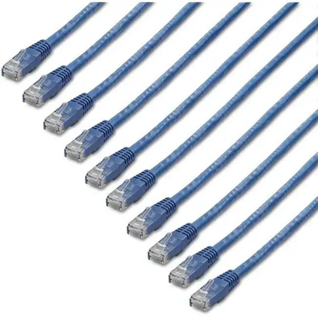 StarTech.com 6 ft. CAT6 Ethernet Cable - 10 Pack, ETL Verified, Blue Patch Cord with Molded RJ45 Connectors by StarTech.com