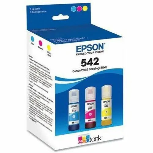 Epson 542 Ink Refill Kit - Cyan, Magenta, Yellow for Epson Inkjet Printers