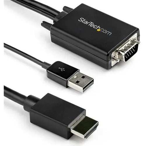 StarTech.com 2m VGA to HDMI Converter Cable with USB Audio Support - 1080p Analog to Digital Video Adapter