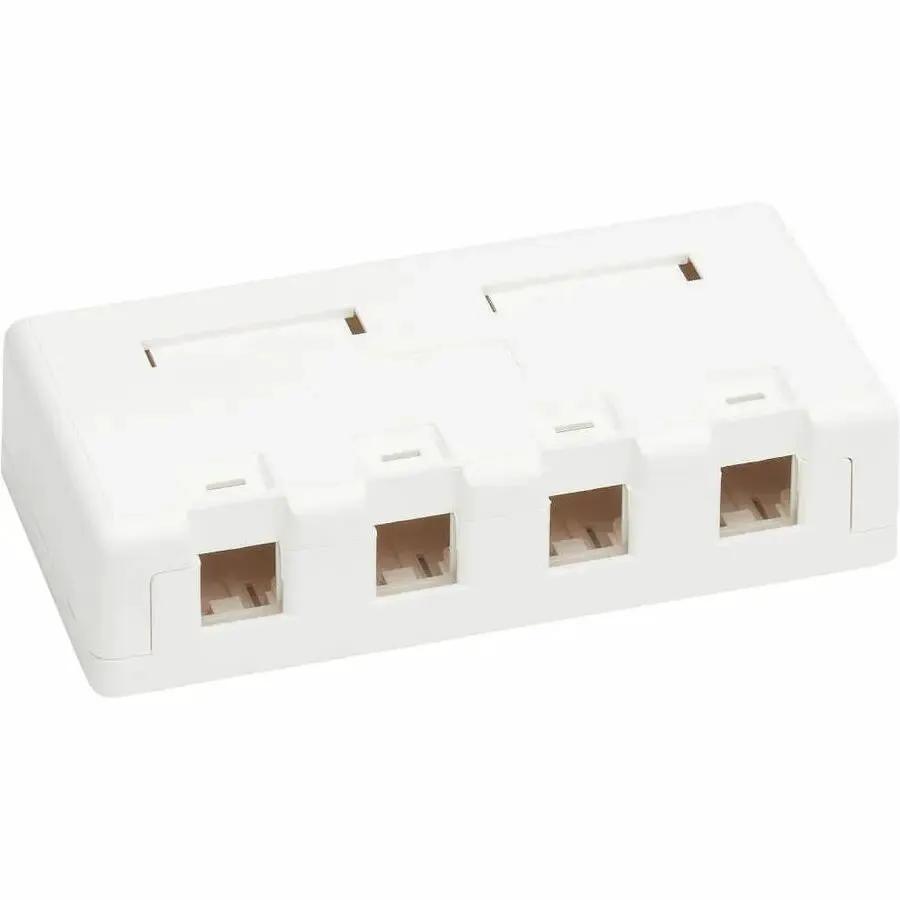 Eaton Corporation N082-004-WH Surface-Mount Box for Keystone Jacks - 4 Ports, White by Eaton Corporation