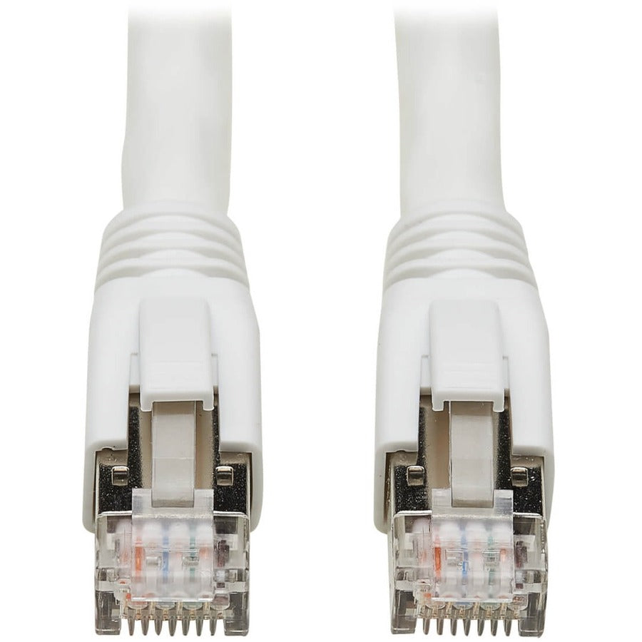 Eaton Corporation Tripp Lite Cat8 Network Patch Cable (Part N272-010-WH) – 10 ft., White, Shielded S/FTP, PoE Support, 40 Gbps Data Transfer