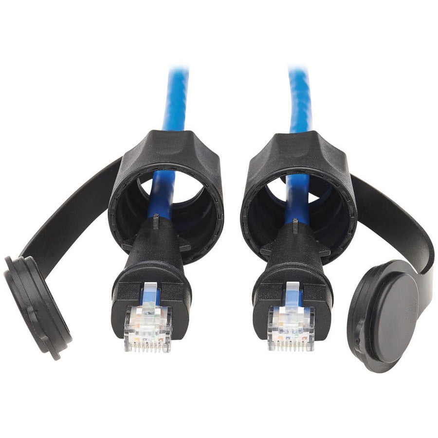 Eaton Tripp Lite Series Industrial Cat6 UTP Ethernet Cable (RJ45 M/M), 3 ft., IP68, 100W PoE, Blue
