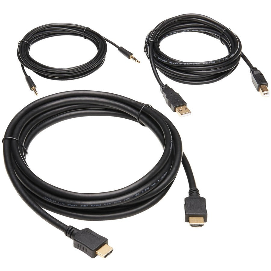 Eaton Corporation Tripp Lite HDMI KVM Cable Kit - 4K HDMI, USB 2.0 & 3.5 mm Audio, 10 ft.