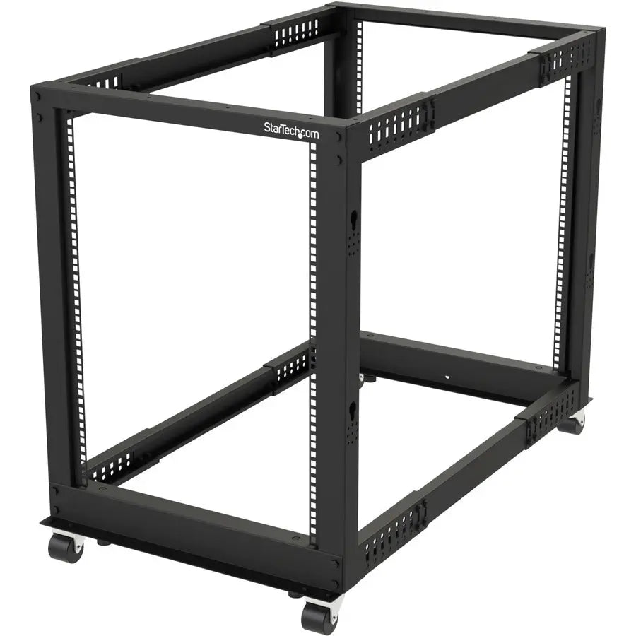 StarTech.com 15U Open Frame Server Rack - Adjustable Depth, 4 Post, Black (Part #4POSTRACK15U)