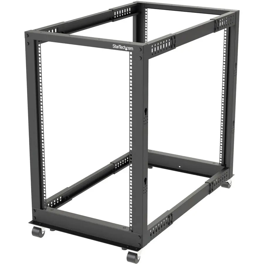 StarTech.com 4-Post 18U Mobile Open Frame Server Rack with Adjustable Depth and Casters