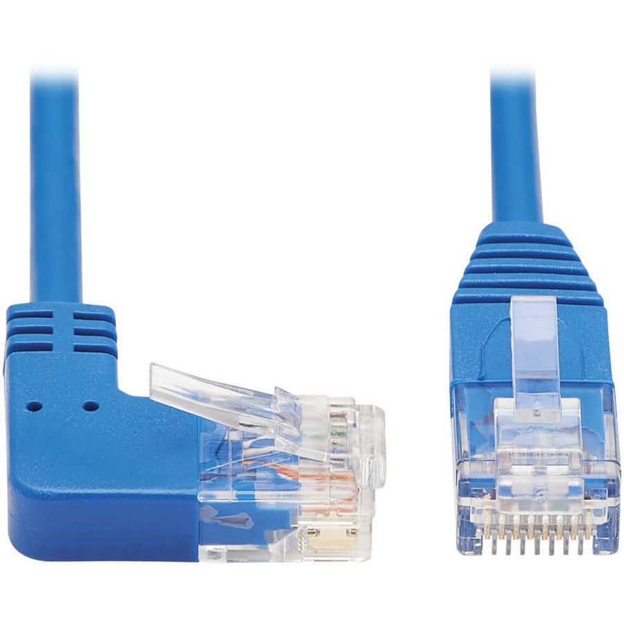 Eaton Tripp Lite Series 15 ft. Right-Angle Cat6 UTP Ethernet Cable in Blue for High-Density Data Centers