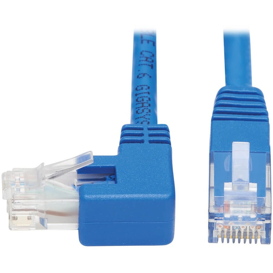 Eaton Tripp Lite Series 20 ft. Left-Angle Cat6 Ethernet Cable – Blue, Molded RJ45 Connectors for High-Speed Networking