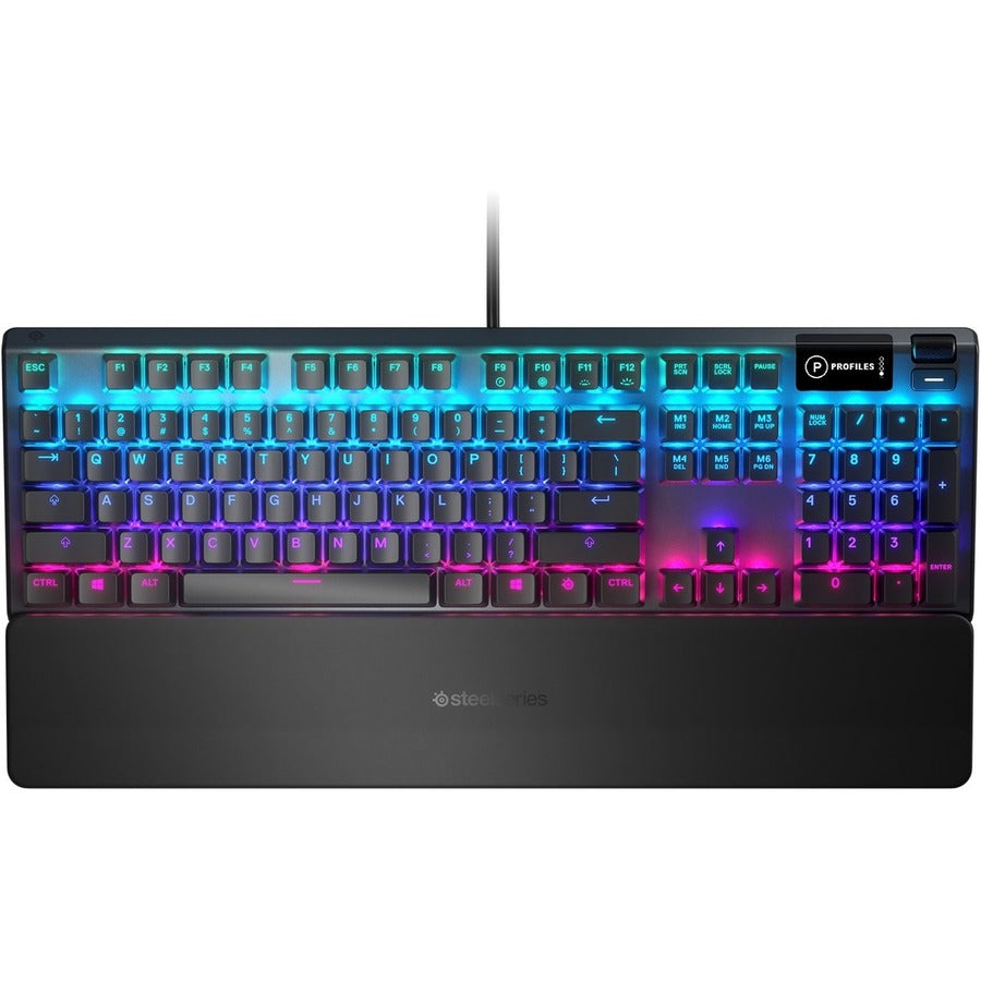 SteelSeries Apex 5 Hybrid Mechanical Gaming Keyboard with OLED Display and Magnetic Wrist Rest