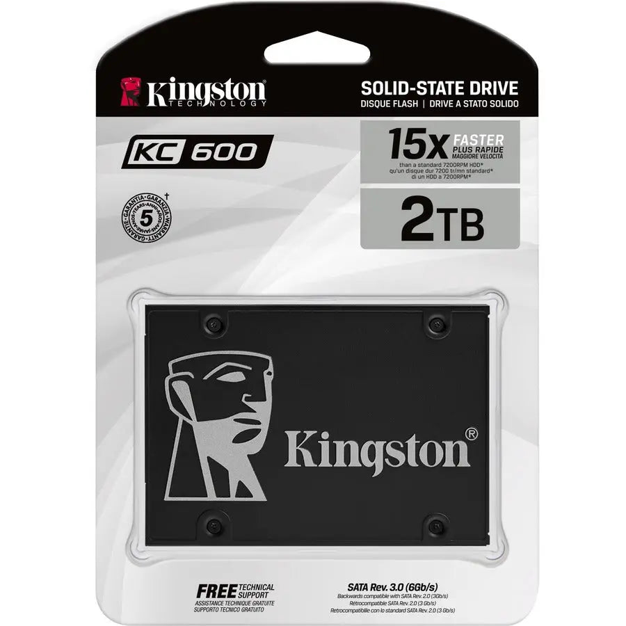 Kingston KC600 2TB SATA SSD - 2.5-Inch Internal Drive with AES 256-bit Encryption