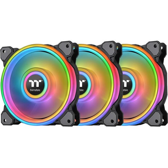 Thermaltake Riing Quad Cooling Fan 3-Pack with RGB Lighting and Hydraulic Bearing