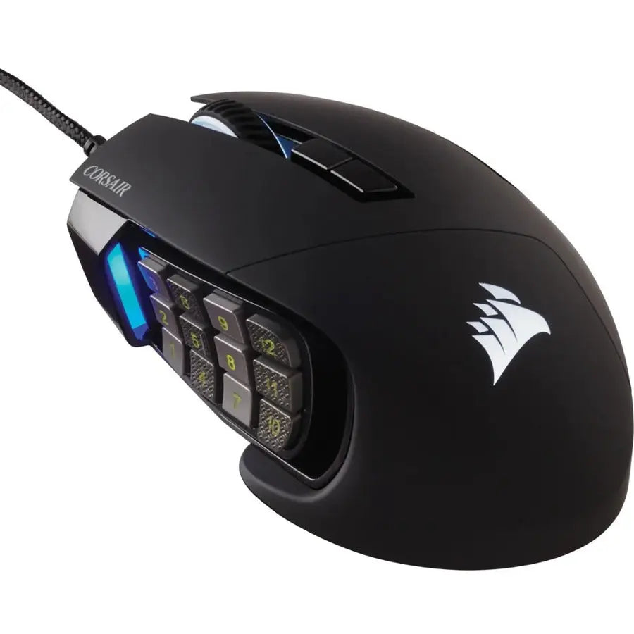 Corsair Scimitar RGB Elite Gaming Mouse - Customizable 18,000 DPI Optical Sensor and Durable Design