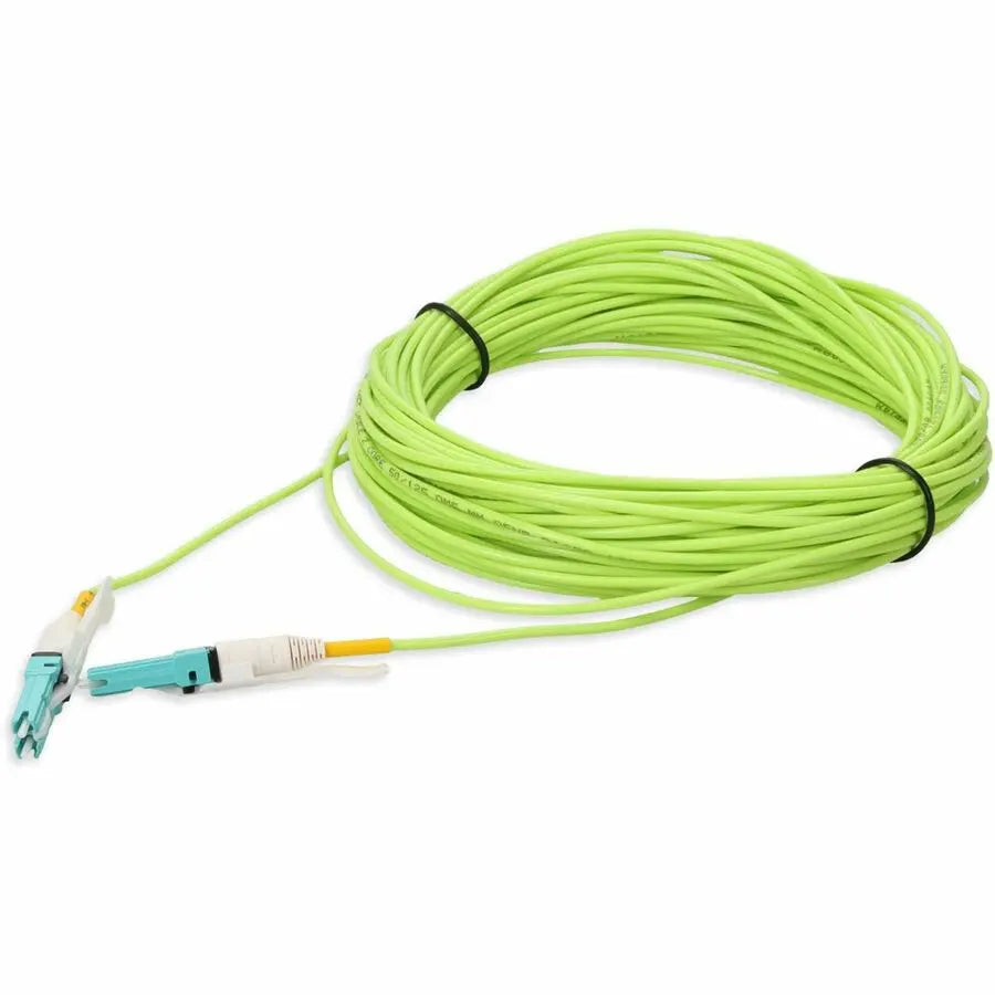 AddOn 15m CS to CS Lime Green OM5 Duplex Fiber Optic Patch Cable