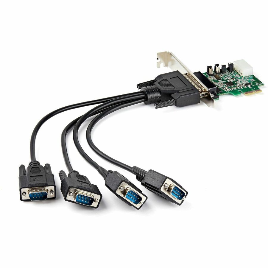 StarTech.com 4-Port PCIe RS232 Serial Adapter Card - PCIe to 4x DB9 Serial Ports with 16950 UART for Windows & Linux