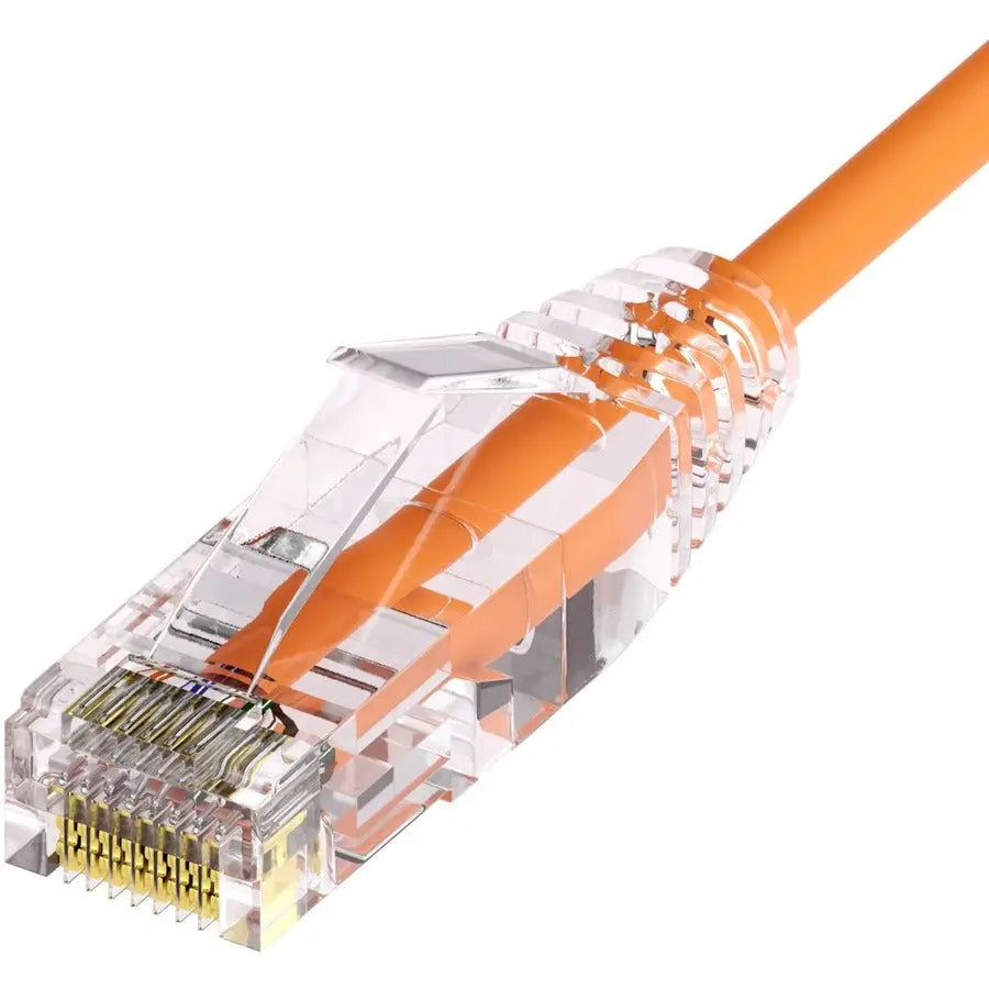 Unirise Clearfit Slim™ Cat6A 28AWG Patch Cable, 6 ft, Snagless, Orange
