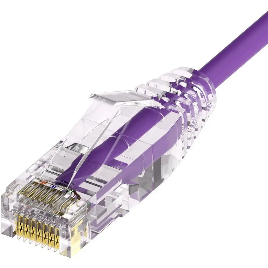 Unirise Clearfit Slim™ Cat6A 28AWG Patch Cable, Snagless, 6 Feet, Purple