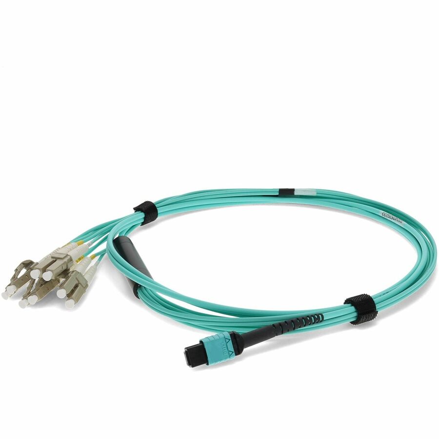 AddOn 3m MPO Female to 8x LC Male Aqua OM4 Fanout Network Cable