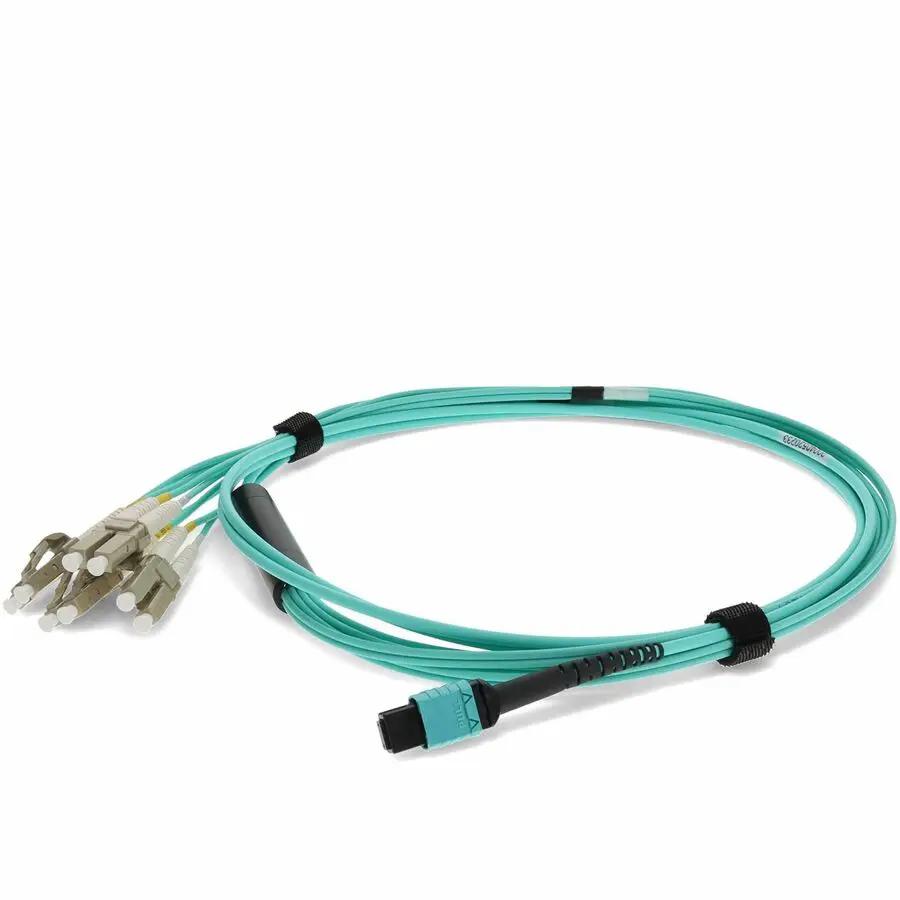 AddOn 3m MPO Female to 8x LC Male Aqua OM4 Fanout Network Cable by ADDON