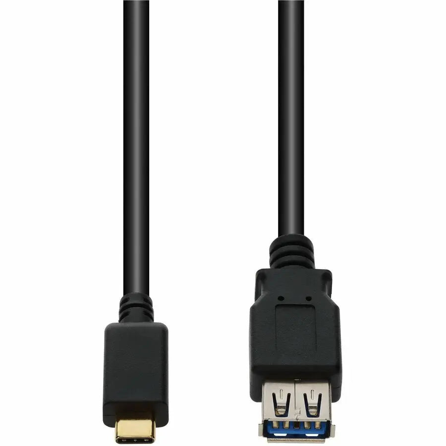 AddOn 8-inch USB-C to 4-Port USB-A 3.0 Hub with Aluminum Housing - Black