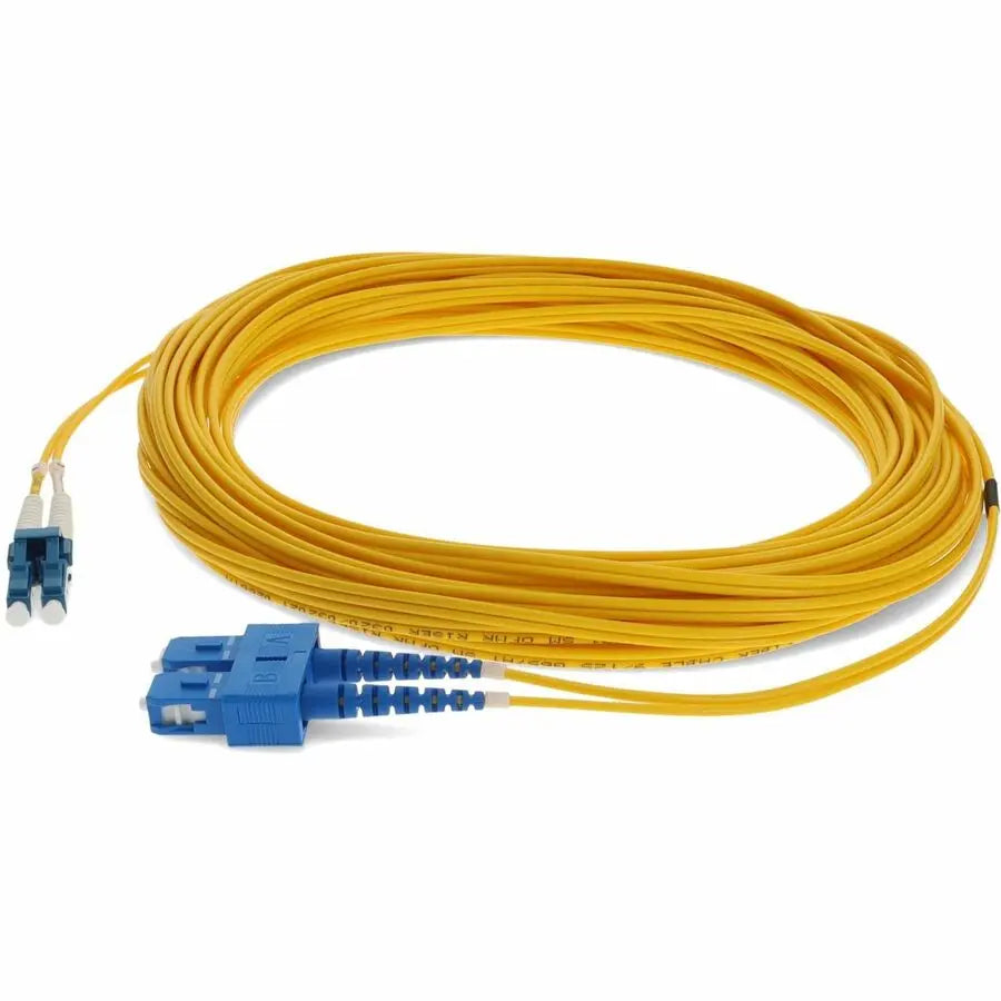 AddOn 11m LC (Male) to SC (Male) Yellow OS2 Duplex Fiber Optic Riser Patch Cable