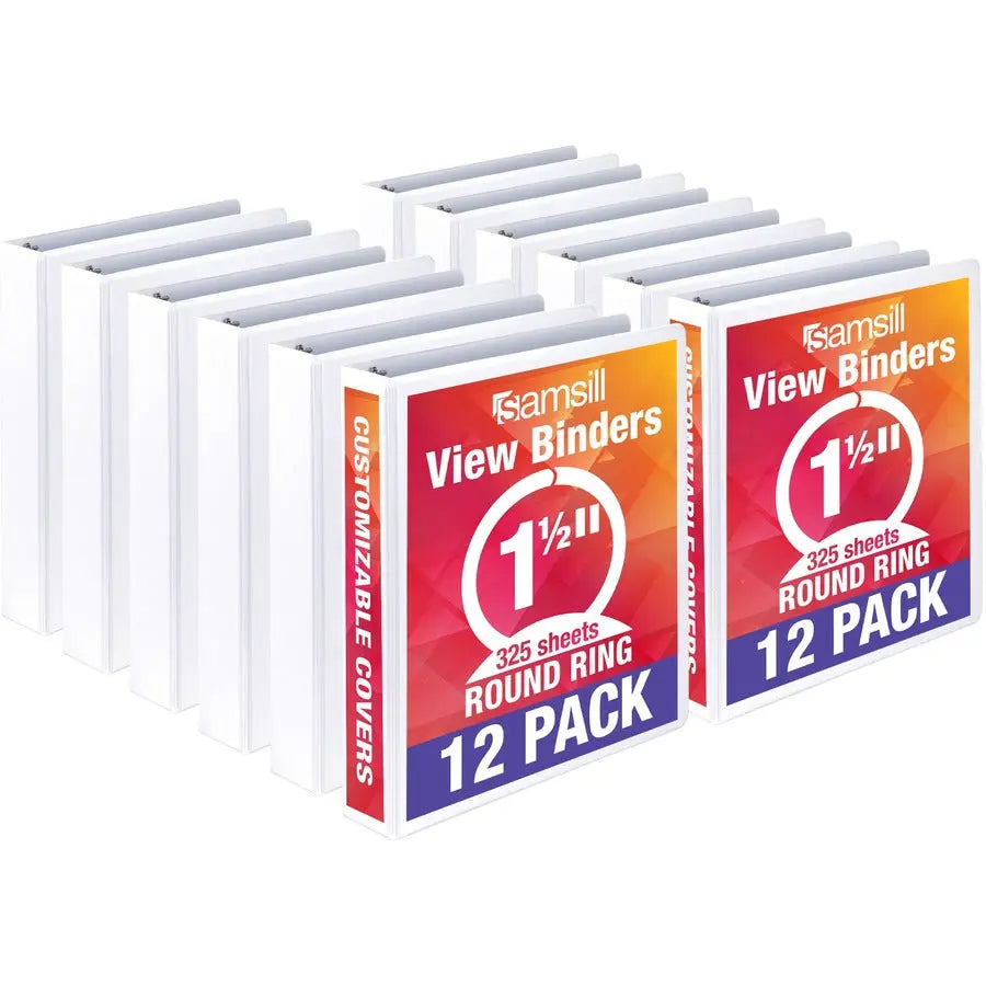 Samsill Economy Ring Binder, 1.5 Inch Capacity, 3-Ring, Letter Size, White