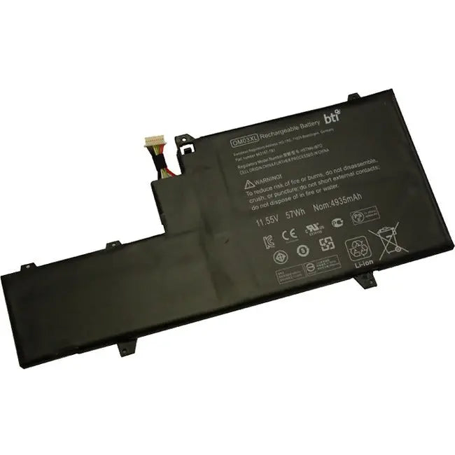 Battery Technology Inc. BTI OM03XL-BTI 11.5V 57Wh Lithium-Ion Notebook Battery for HP EliteBook 1030 G2 and X360 1030 G2