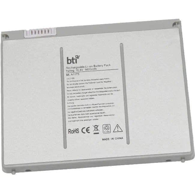 BTI Lithium Polymer Battery for Apple 15" MacBook Pro - 10.8V 5800mAh, Model A1175-BTI