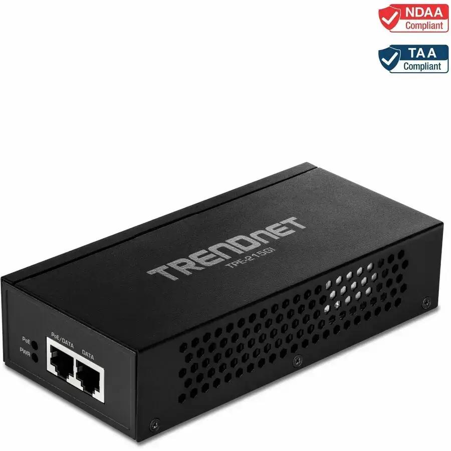 TRENDnet 2.5G PoE+ Injector TPE-215GI - Power and Network at Up to 2.5Gbps by TRENDnet